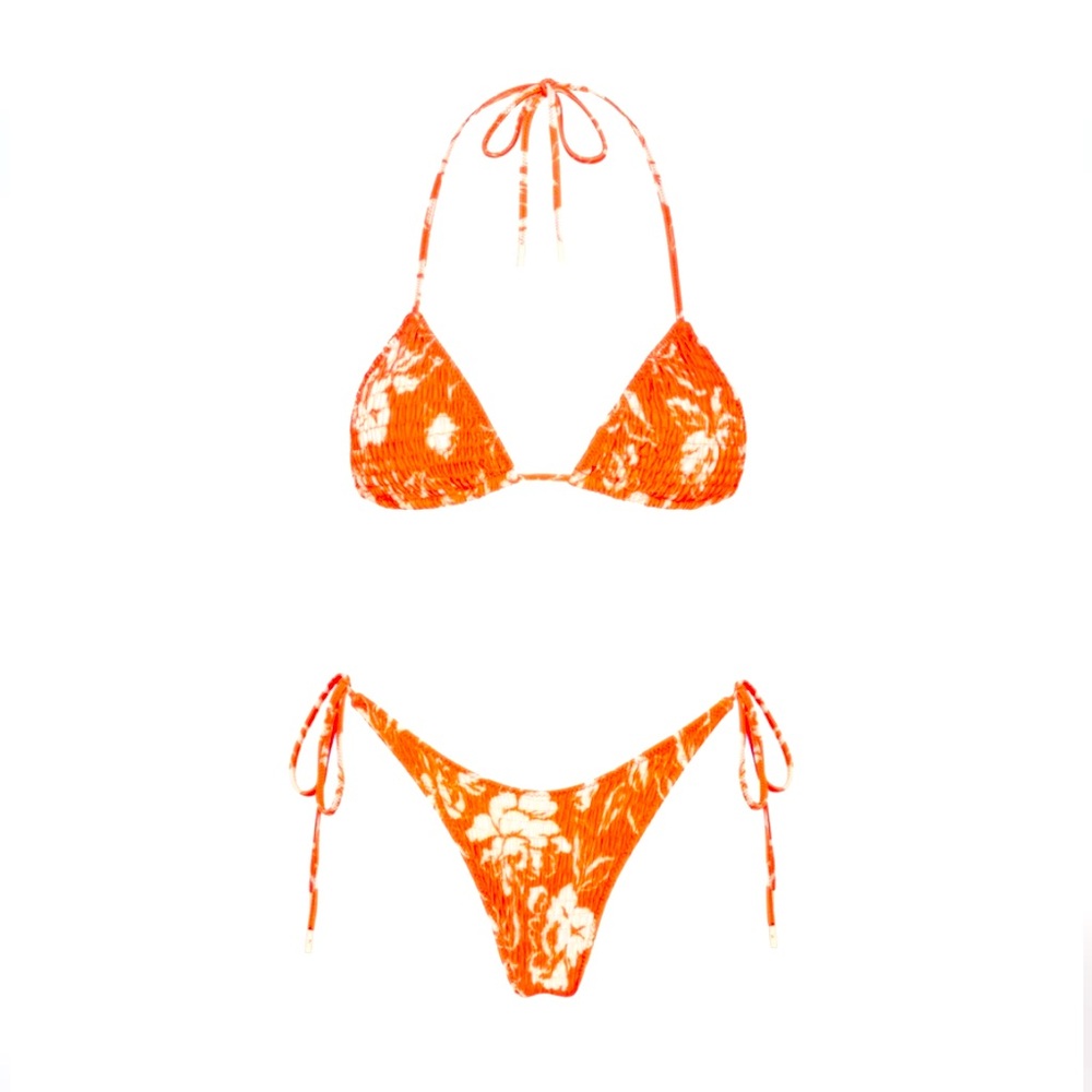 TRIANGL Vinca Bikini SET in Pop Soda Neon Coral White Floral